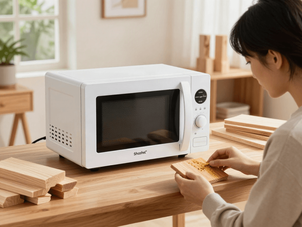 Shashel® traitement écologique contre les insectes du bois avec un appareil dans une maison chaleureuse.