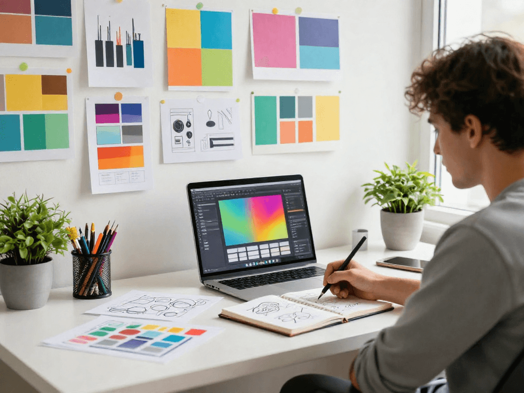 La conception graphique moderne avec des éléments de créativité, y compris un lien lavowin captivant pour les designers.