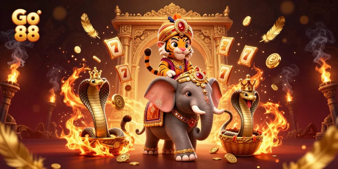 Experience the thrill of Go 88 with vibrant casino elements in an epic 3D illustration.