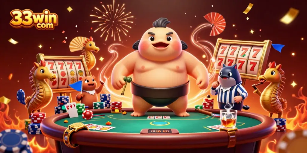 Experience thrilling games at 33win com with a vibrant underwater casino scene featuring characters and dynamic elements.