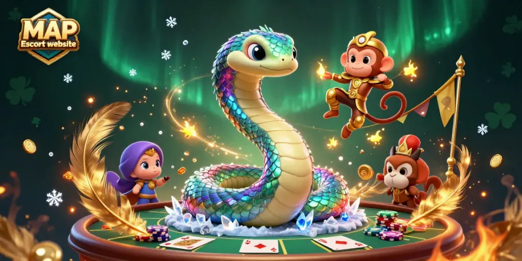Engage with the MAP Escort website through this vibrant casino scene featuring colorful poker action and dynamic characters.