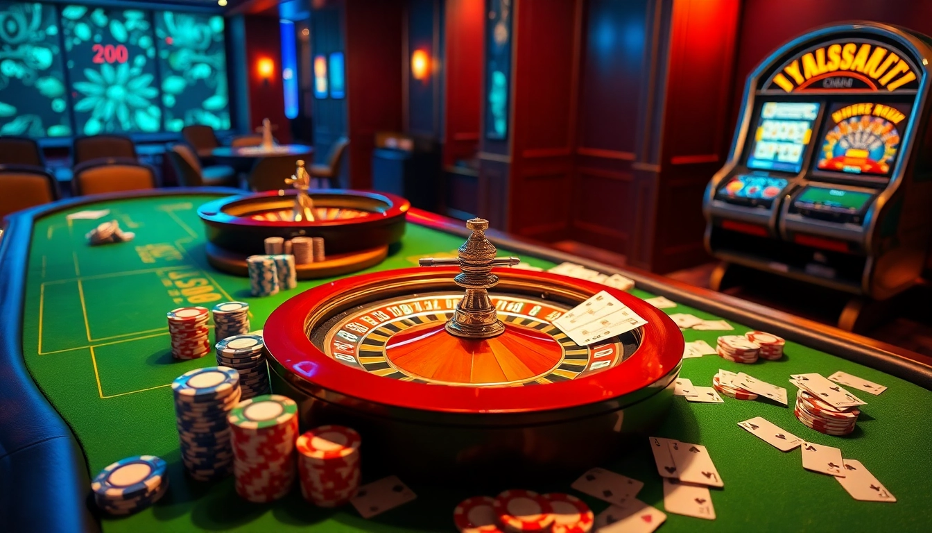 Experience the excitement at nk88.com with vibrant casino games, poker chips, and thrilling bets.