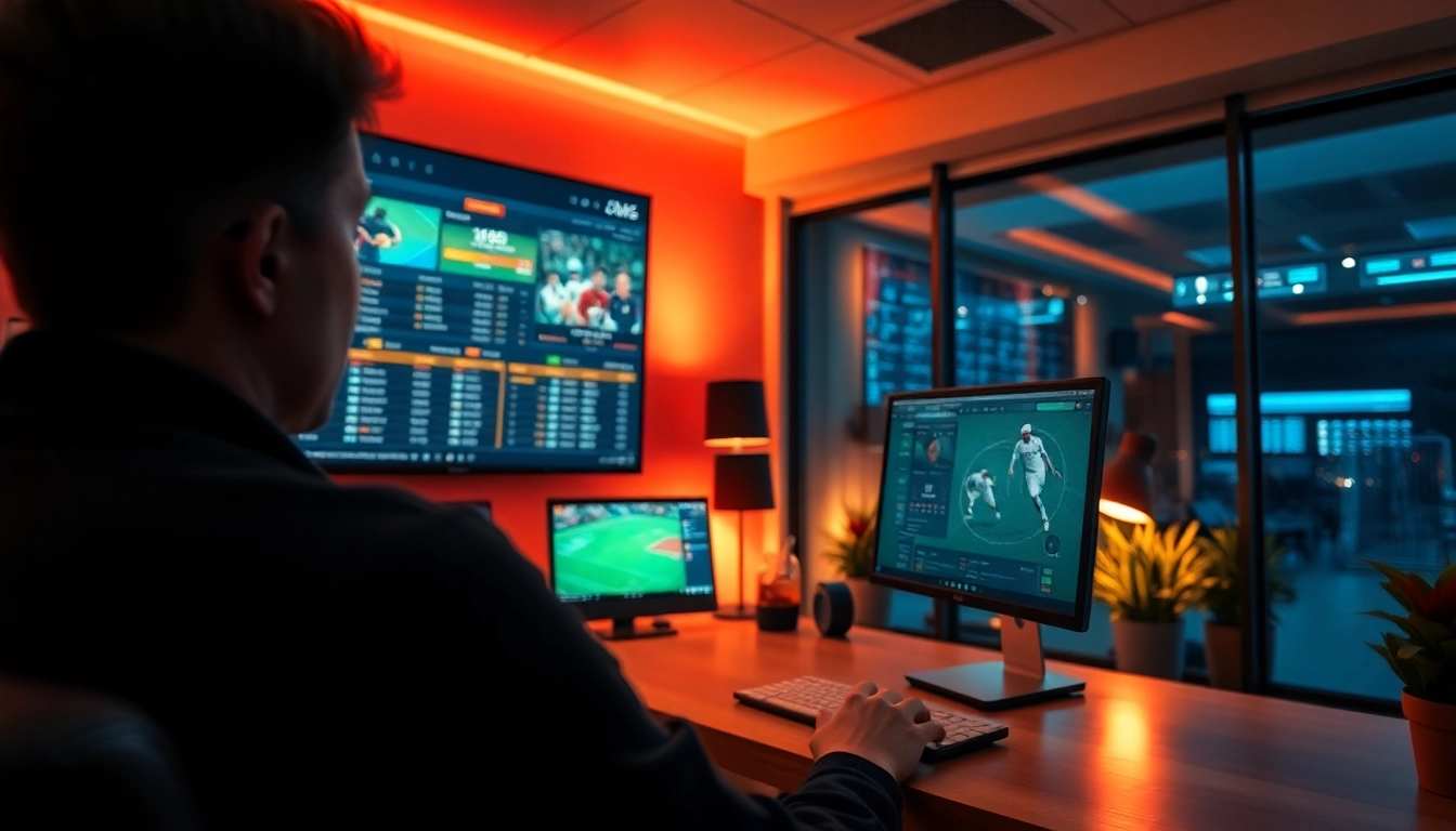 Parieurs actifs sur un site de paris sportifs en ligne avec une interface attrayante et animée.