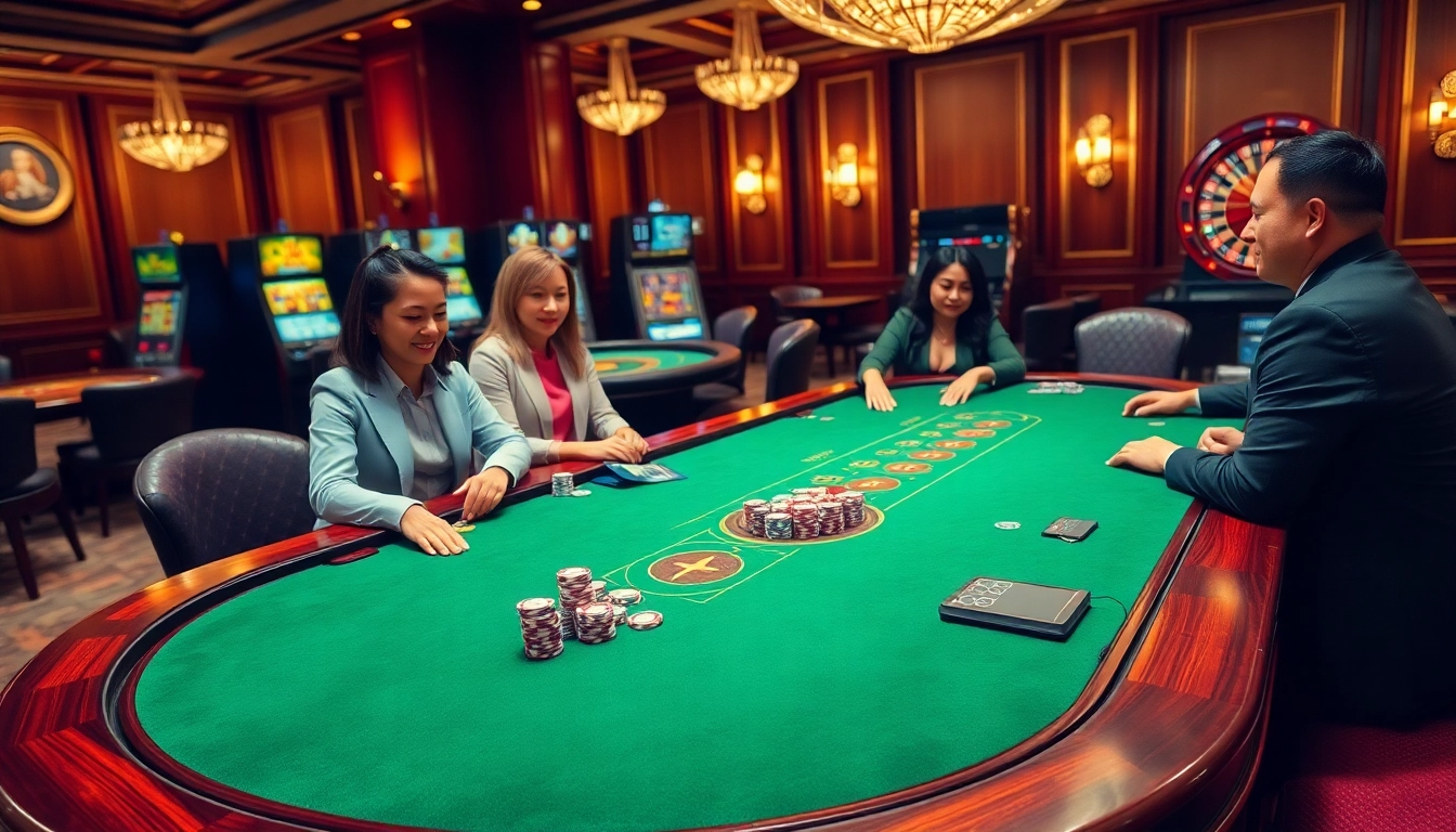 Experience the thrill of MB66 with professional players at luxurious casino tables.
