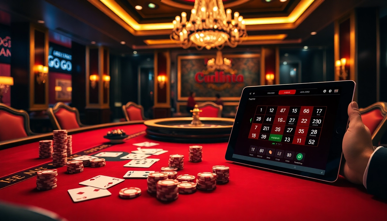 Experience excitement at GO88 with vibrant casino elements and online gaming visuals.