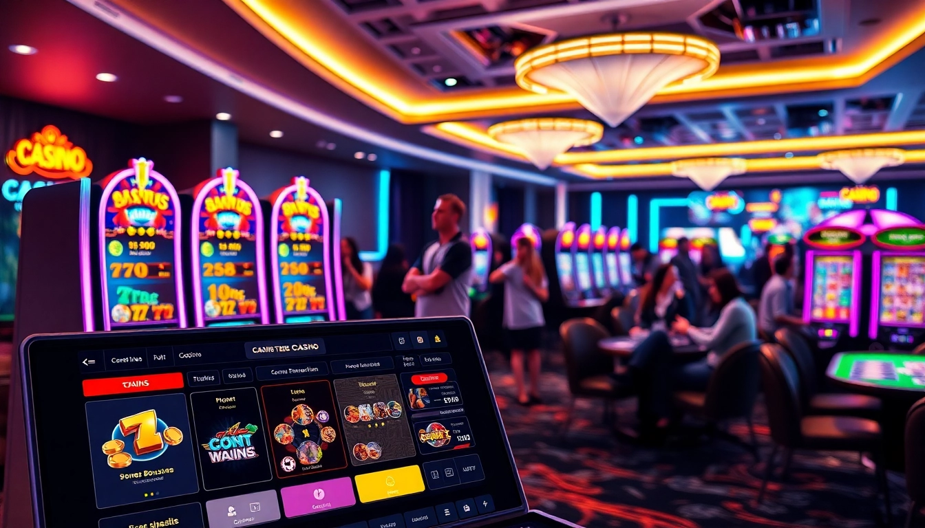 Casino en ligne francais avec une interface moderne et des machines à sous vibrantes.