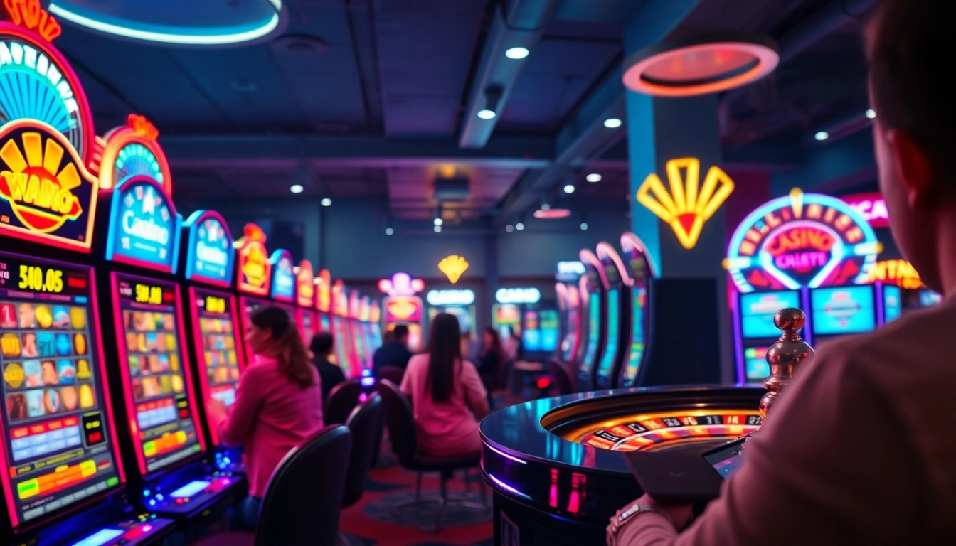 Vibrant design of casino en ligne gaming with slots and roulette for an immersive experience.