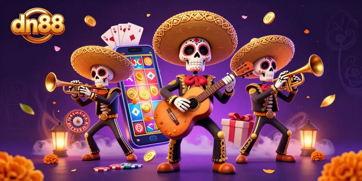 Experience the vibrant DN88 casino scene with dynamic characters, games, and winnings.