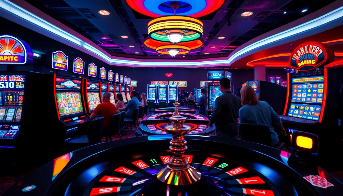Vibrant design of casino en ligne gaming with slots and roulette for an immersive experience. related image