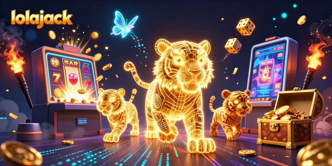 Experience thrilling gaming at lolajack with vibrant slot machines and dynamic energy in a stunning casino landscape.
