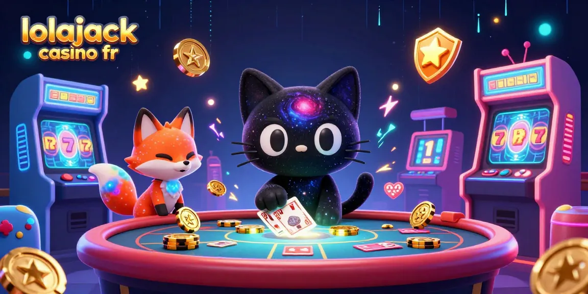 Engage with the vibrant world of lolajack casino fr, where a cosmic cat pulls in casino chips amidst dynamic 3D gaming elements.