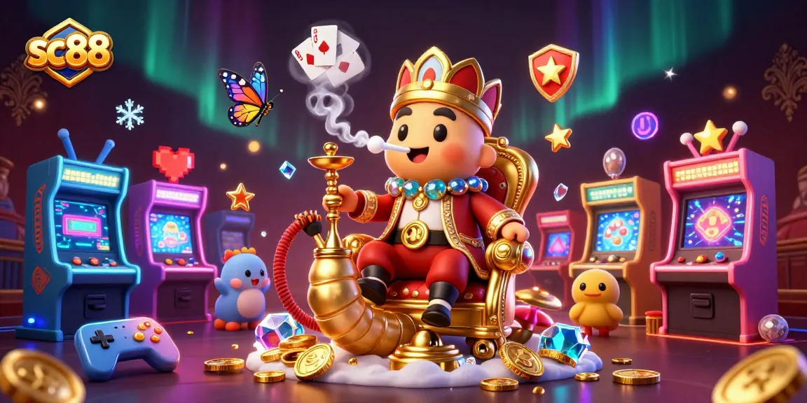 Experience the magic of sc88 in a vibrant casino atmosphere with colorful characters and gaming excitement.