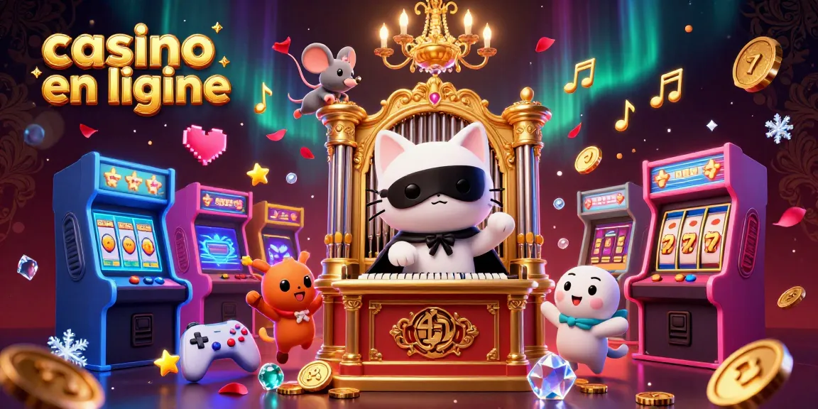 Jouez au casino en ligne avec cette illustration de scènes colorées et dynamiques de jeux d'argent.