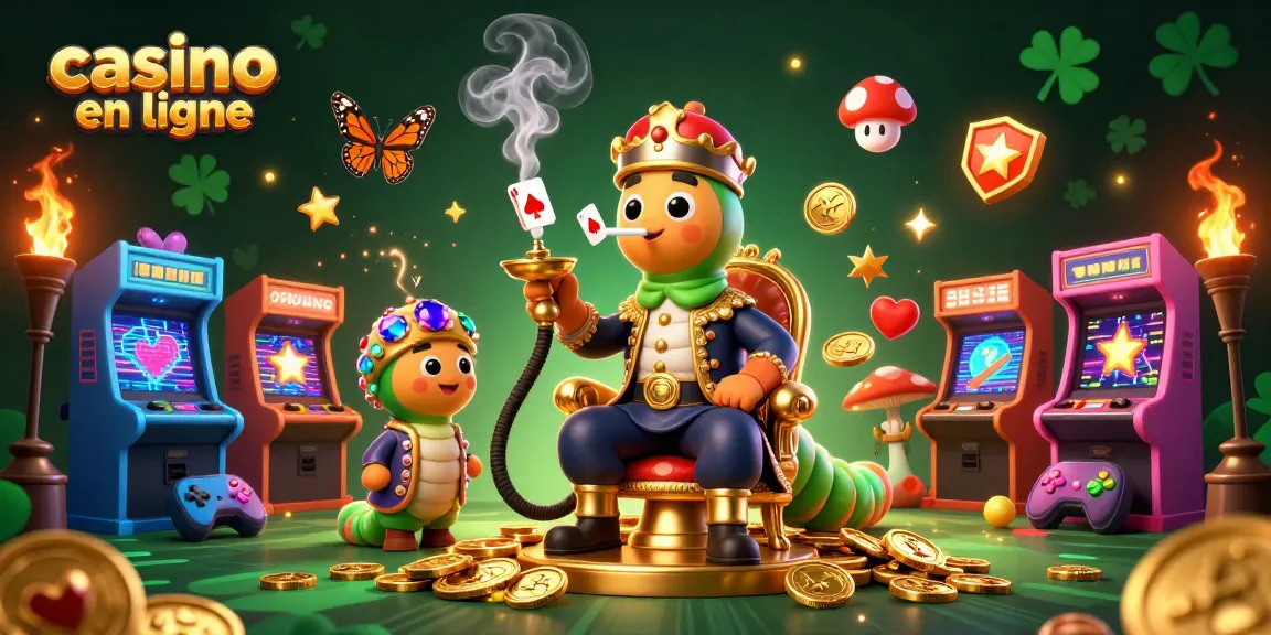 Les jeux de casino en ligne s'animent avec des machines colorées et des symboles de poker captivants.