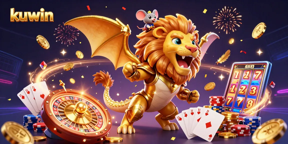 Kuwin offers thrilling casino action featuring a roaring chimera and sparkling games.